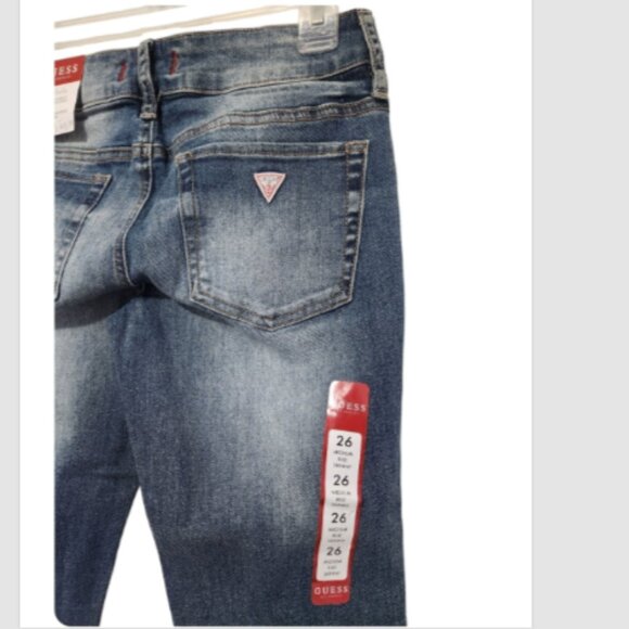 Guess Sarah Skinny Low- Rise Distressed Jeans Medium Vintage Wash - Picture 10 of 16